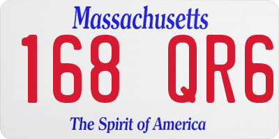 MA license plate 168QR6