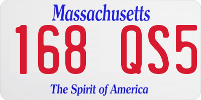 MA license plate 168QS5