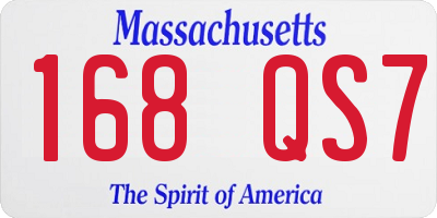 MA license plate 168QS7