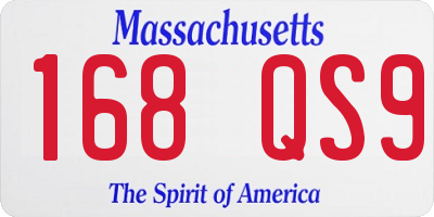 MA license plate 168QS9