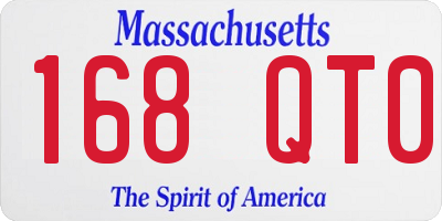 MA license plate 168QT0