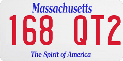 MA license plate 168QT2