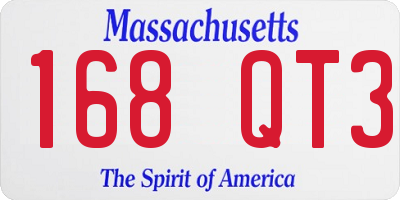 MA license plate 168QT3