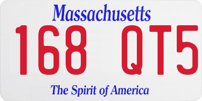 MA license plate 168QT5