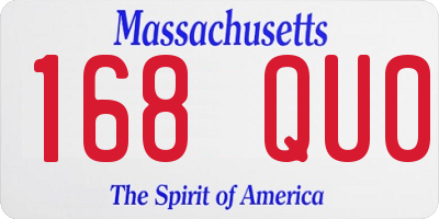 MA license plate 168QU0