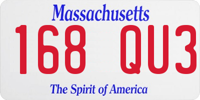 MA license plate 168QU3
