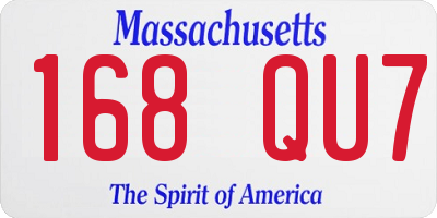 MA license plate 168QU7