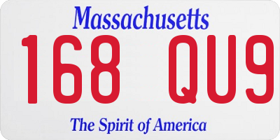 MA license plate 168QU9