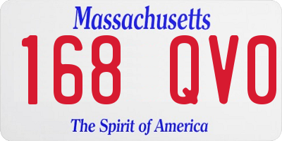 MA license plate 168QV0