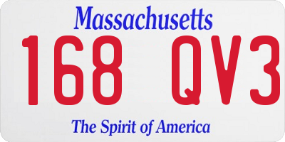 MA license plate 168QV3