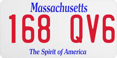 MA license plate 168QV6