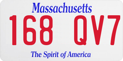 MA license plate 168QV7