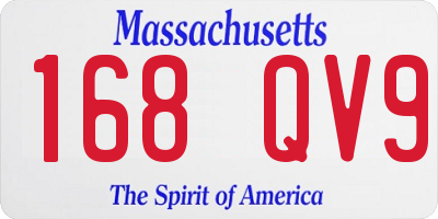 MA license plate 168QV9
