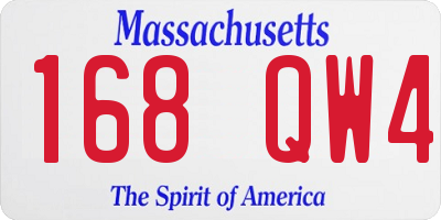 MA license plate 168QW4