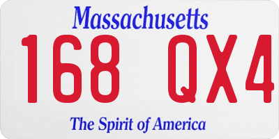 MA license plate 168QX4