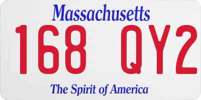 MA license plate 168QY2
