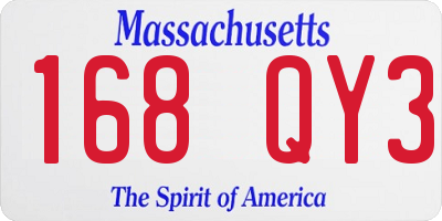 MA license plate 168QY3