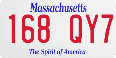 MA license plate 168QY7