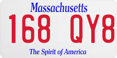 MA license plate 168QY8