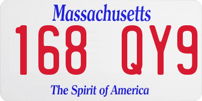MA license plate 168QY9
