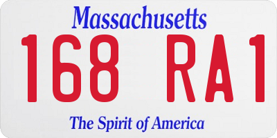 MA license plate 168RA1