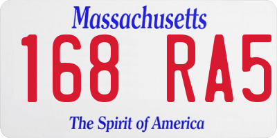 MA license plate 168RA5