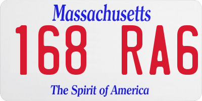 MA license plate 168RA6