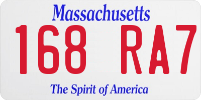 MA license plate 168RA7