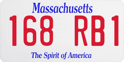 MA license plate 168RB1