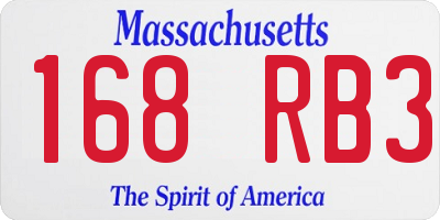 MA license plate 168RB3