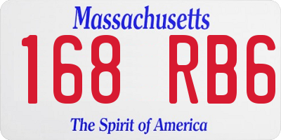 MA license plate 168RB6