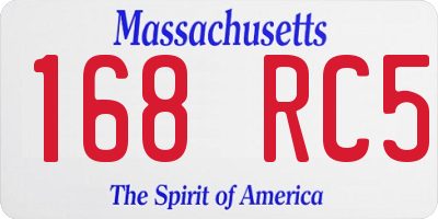 MA license plate 168RC5