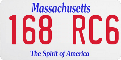 MA license plate 168RC6