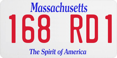 MA license plate 168RD1