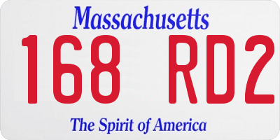 MA license plate 168RD2