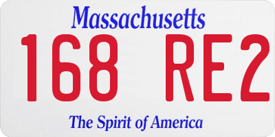 MA license plate 168RE2