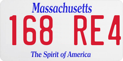 MA license plate 168RE4