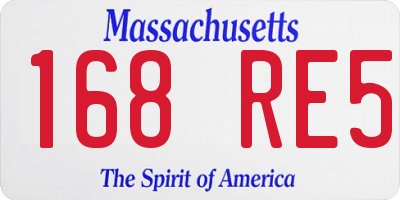 MA license plate 168RE5