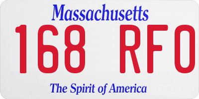 MA license plate 168RF0