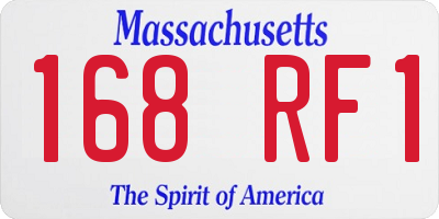MA license plate 168RF1