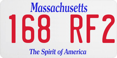 MA license plate 168RF2