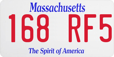 MA license plate 168RF5
