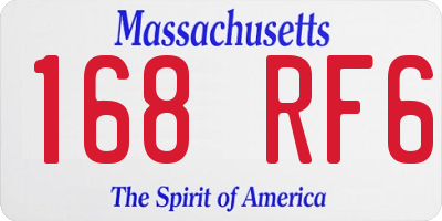 MA license plate 168RF6