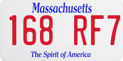MA license plate 168RF7