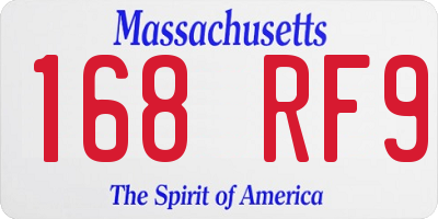 MA license plate 168RF9