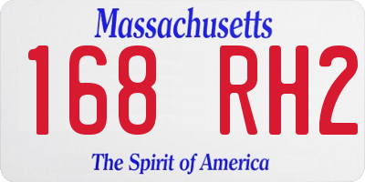 MA license plate 168RH2