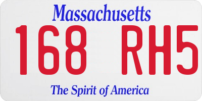 MA license plate 168RH5