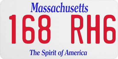MA license plate 168RH6