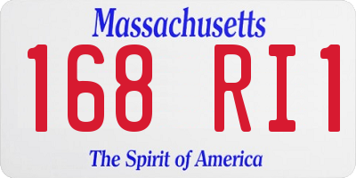 MA license plate 168RI1