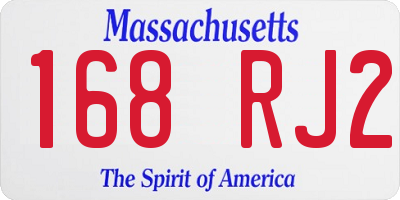 MA license plate 168RJ2